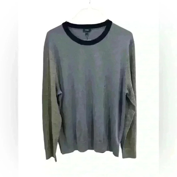 New Express Mens Large V-Neck Pullover Extra Fine Merino Wool Sweater Dressy XL - Picture 1 of 10